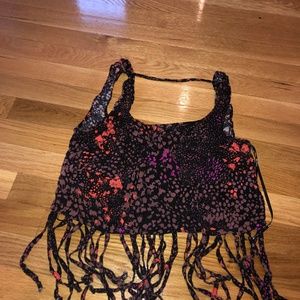 Fringe Splatter Paint Crop top